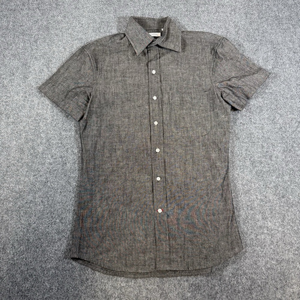 Gustin Shirt‎ Mens XS Gray Casual Button Up Short Sleeve USA Made